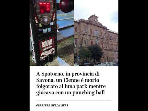 A Spotorno, in provincia di Savona, un 15enne è morto folgorato al punching ball del luna park