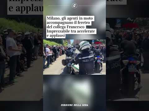 Milano, gli agenti in moto accompagnano il feretro del collega tra accelerate e applausi