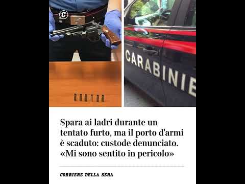 Spara ai ladri durante un tentato furto, ma il porto d’armi è scaduto: custode denunciato