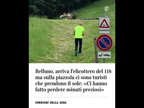 Belluno, arriva l’elicottero del 118 ma sulla piazzola ci sono turisti che prendono il sole