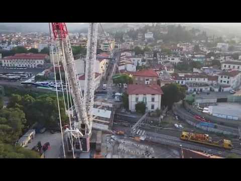 Ponte al Pino, la grande gru e il nuovo impalcato: ecco com’è