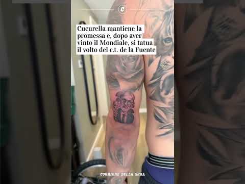 Cucurella mantiene la promessa e dopo aver vinto il Mondiale si tatua il volto del c.t. De La Fuente