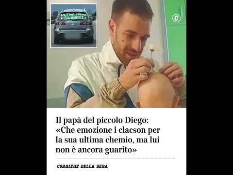 Il papà del piccolo Diego: “Che emozione i clacson per la sua ultima chemio, ma lui non è ancora…
