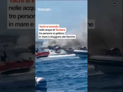 Yatch si incendia nelle acque di Tavolara: tre persone si gettano in mare