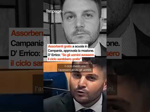 Assorbenti gratis a scuola in Campania, D’ Errico: “Ci stiamo impegnando per portarli ovunque”