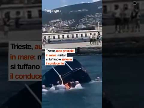Trieste, auto precipita in mare: militari si tuffano e salvano il conducente