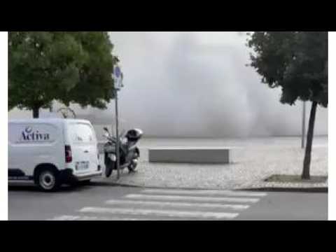 Tribunale di Bolzano, l’enorme nube di polvere dopo il crollo