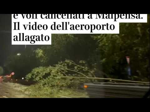 Maltempo in Lombardia, trombe d’aria a Varese e voli cancellati a Malpensa. Il video dell’aeropor…