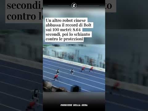 Un altro robot cinese abbassa il record di Bolt sui 100 metri: 8.64 secondi, poi lo schianto contro…