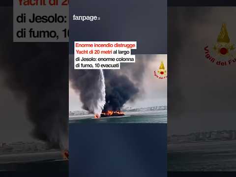 Enorme incendio distrugge uno yatch di 20 metri al largo di Jesolocale jesolo2