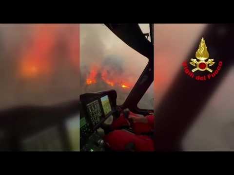 Como, video dell’incendio sul Monte Goj