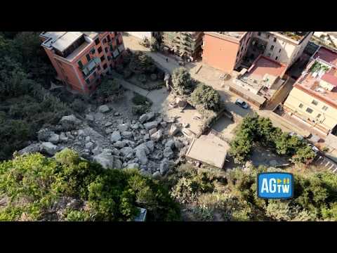 Terremoto ai Campi Flegrei, a Pozzuoli si allarga il fronte della frana: le immagini dal drone