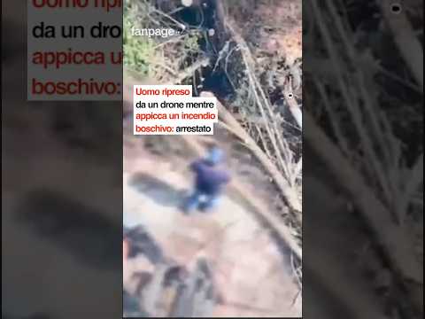 Uomo ripreso da un drone mentre appicca un incendio boschivo: arrestato