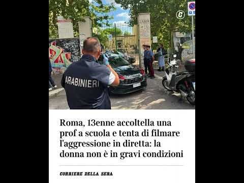 Roma, 13enne accoltella una prof a scuola e tenta di filmare l’aggressione in diretta social
