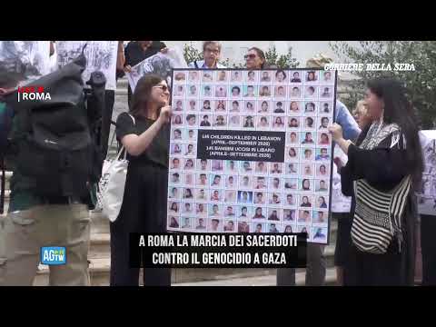 A Roma la marcia dei sacerdoti contro il genocidio a Gaza
