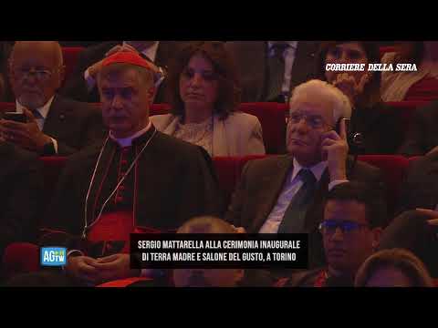 Sergio Mattarella alla cerimonia inaugurale di Terra Madre e Salone del Gusto, a Torino