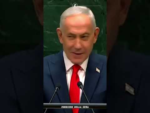 Netanyahu sale sul podio dell’Assemblea generale Onu, molti delegati lasciano l’aula