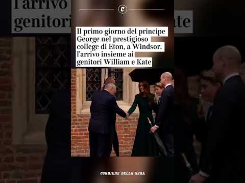 Il primo giorno del principe George nel college di Eton, a Windsor: l’arrivo con i genitori