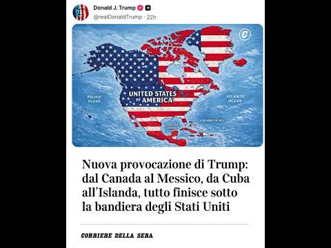 Nuova provocazione di Trump: dal Canada al Messico, da Cuba all’Islanda, tutto sotto la bandiera Usa