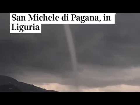 Le immagini dell’enorme tromba marina di fronte a San Michele di Pagana, in Liguria