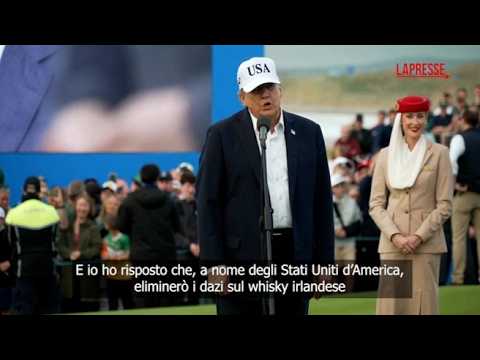 Trump annuncia: «A nome degli Usa, eliminerò i dazi sul whisky irlandese», e la folla radunata su…
