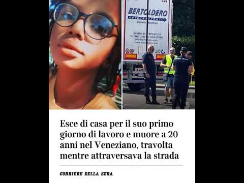 Esce di casa per il suo primo giorno di lavoro e muore a 20 anni nel Veneziano, travolta in strada